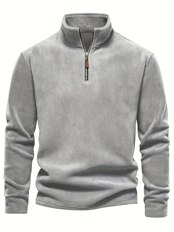 Rupert - Sudadera de forro polar con cuello henley para hombre