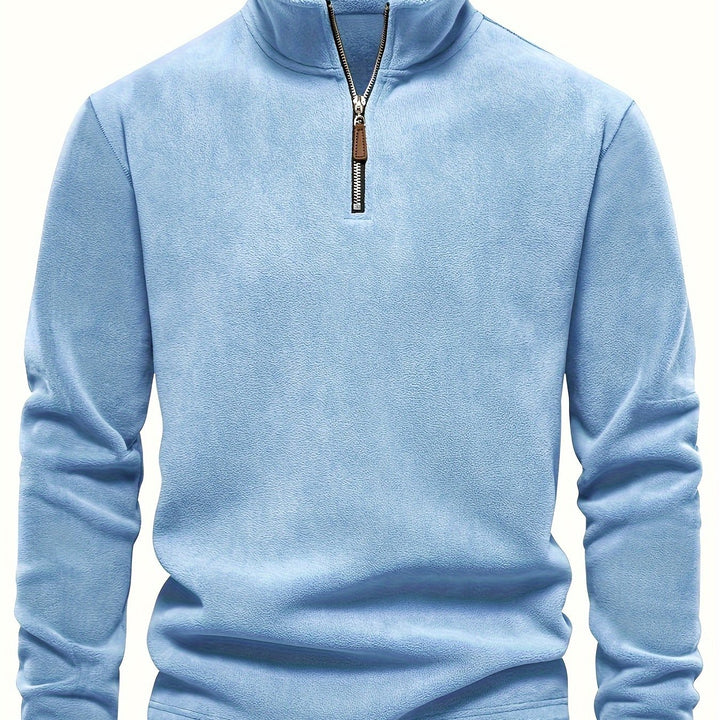 Rupert - Sudadera de forro polar con cuello henley para hombre