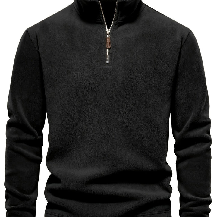 Rupert - Sudadera de forro polar con cuello henley para hombre