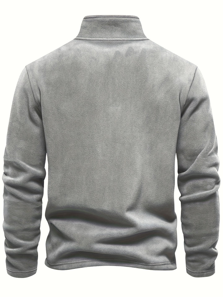 Rupert - Sudadera de forro polar con cuello henley para hombre