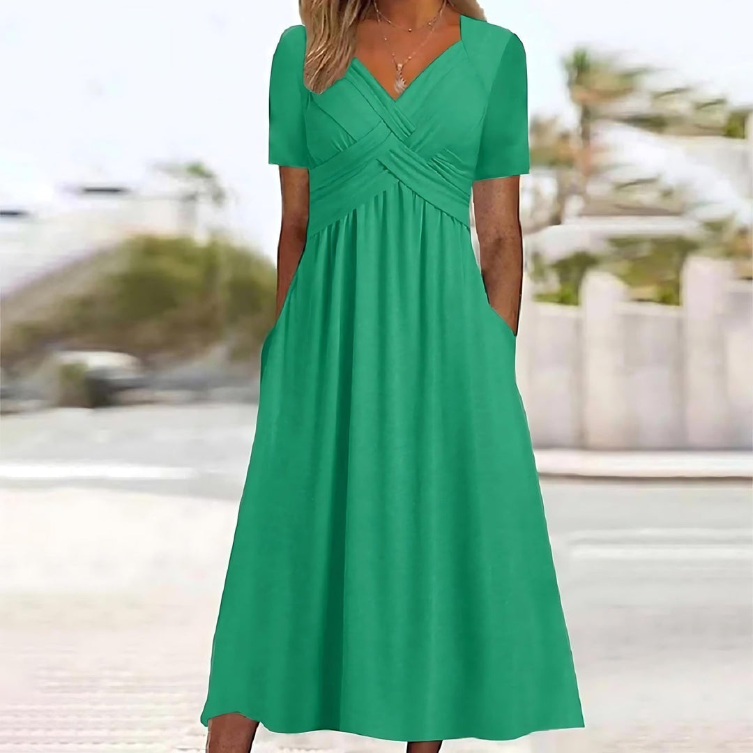 Jamaica - Elegante vestido midi con cobertura del vientre