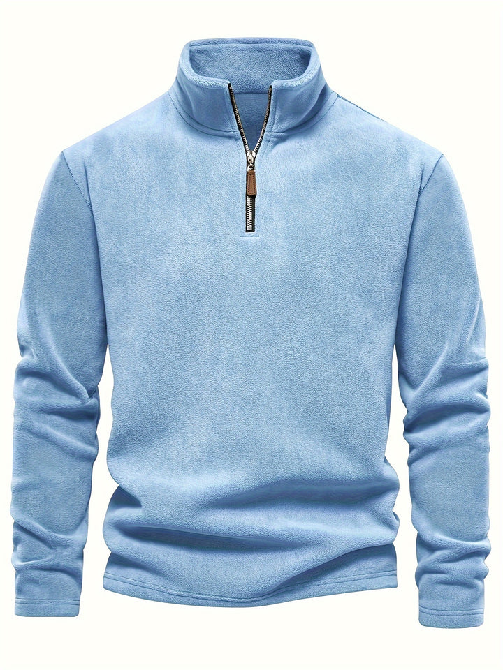 Rupert - Sudadera de forro polar con cuello henley para hombre