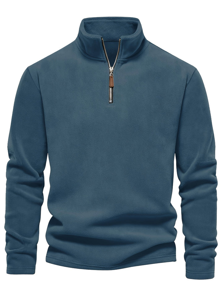 Rupert - Sudadera de forro polar con cuello henley para hombre