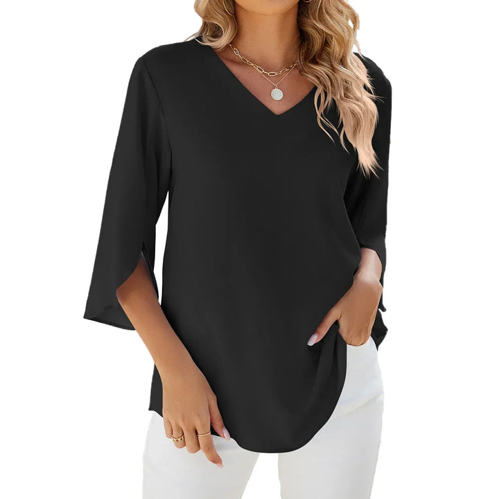 Cara - Blusa elegante con cuello en V